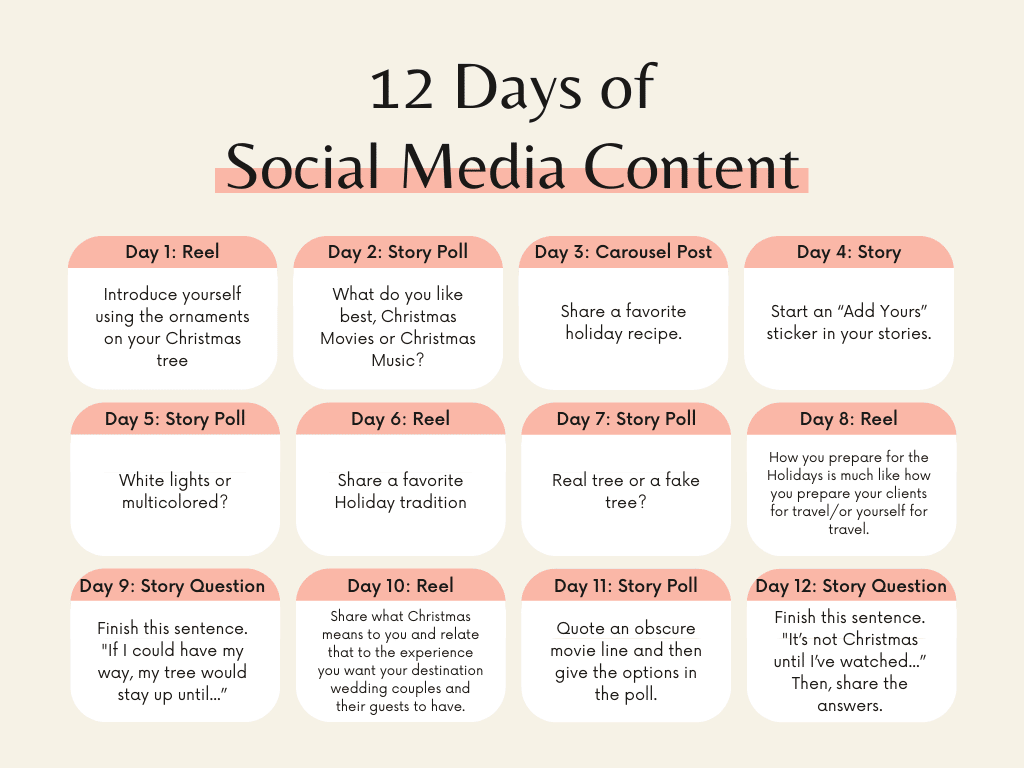 12 days of social media content